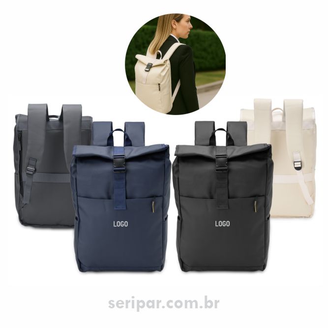 Mochila roll top personalizada para empresas
